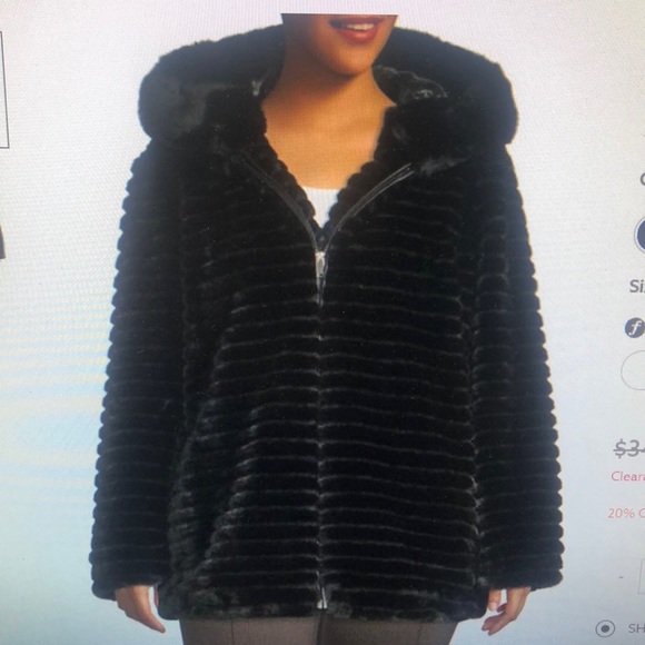 gallery faux fur hooded coat
